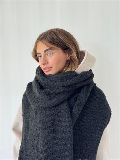 Retrobird Siyah Büyük Boy Soft Örgü Atkı