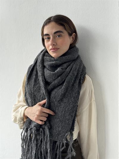 Retrobird Büyük Boy Soft Buklet Antrasit Örgü Atkı