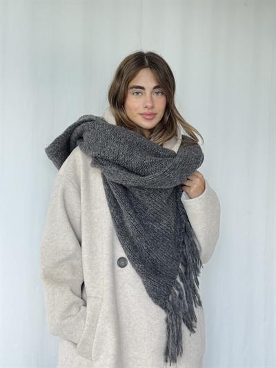 Retrobird Antrasit Büyük Boy Soft Örgü Atkı