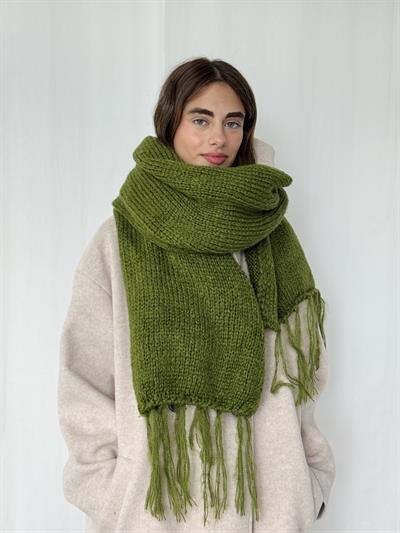 Retrobird Fıstık Yeşili Büyük Boy Soft Örgü Atkı