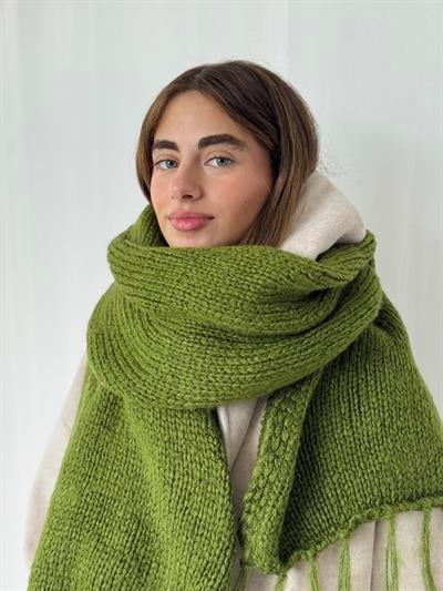 Retrobird Fıstık Yeşili Büyük Boy Soft Örgü Atkı