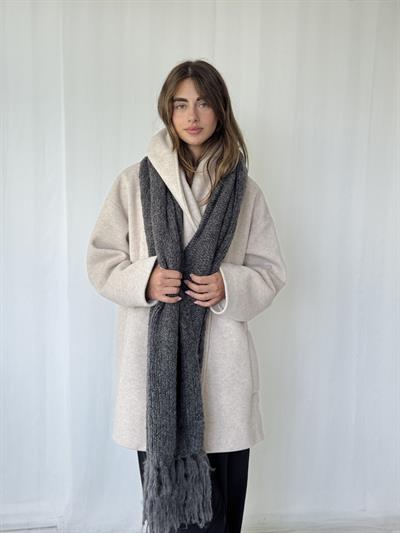 Retrobird Antrasit Büyük Boy Soft Örgü Atkı