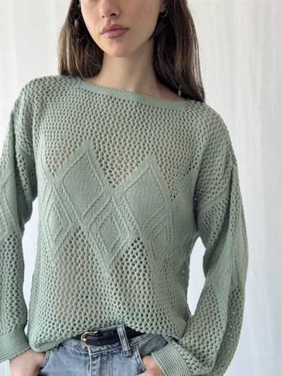 Retrobird Çağla Ajurlu Delikli Baharlık Triko