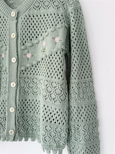Retrobird Çağla Embroidered Romantic Cardigan