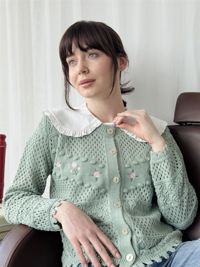 Retrobird Çağla Embroidered Romantic Cardigan
