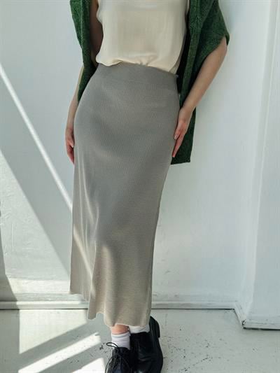 Retrobird Çan Gri Triko Etek