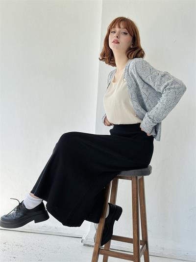 Retrobird Çan Siyah Triko Etek