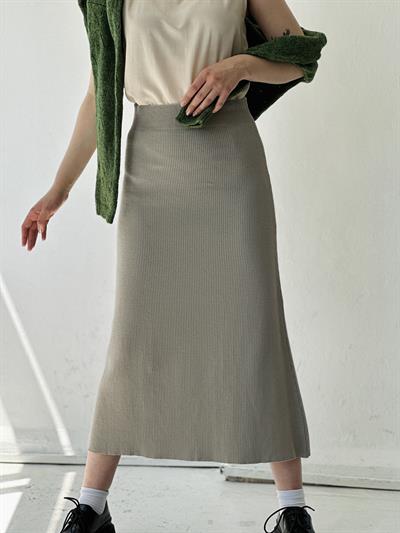 Retrobird Çan Gri Triko Etek