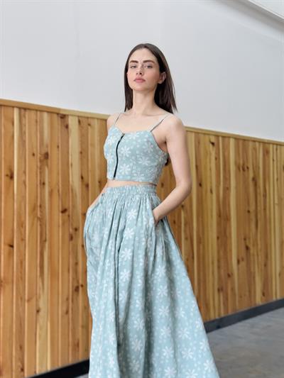 Retrobird Circle Kloş Maxi Boy Çağla Etek