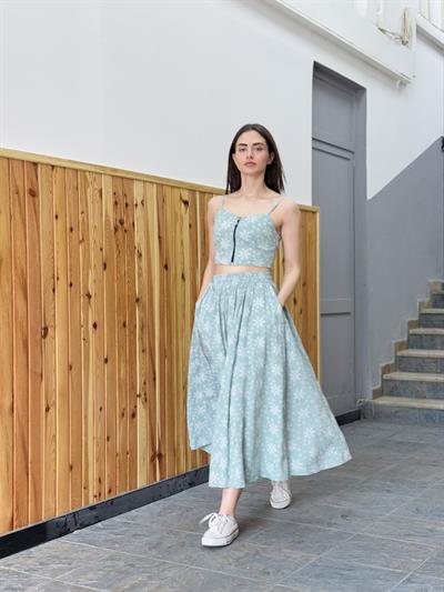 Retrobird Circle Kloş Maxi Boy Çağla Etek