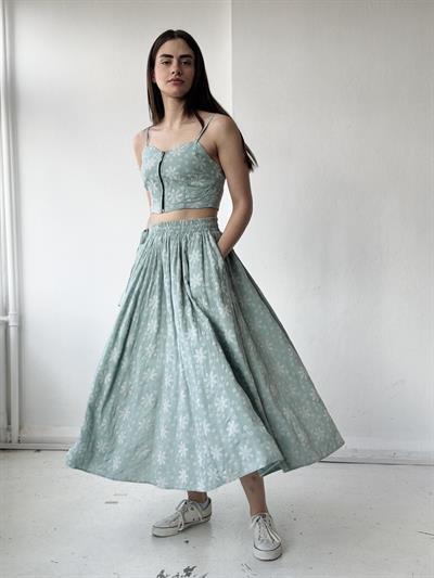 Retrobird Circle Kloş Maxi Boy Çağla Etek