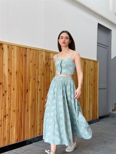 Retrobird Circle Kloş Maxi Boy Çağla Etek