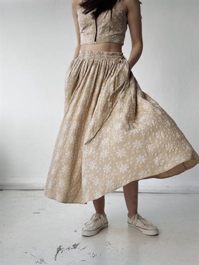 Retrobird Circle Kloş Maxi Boy Kum Renkli Etek