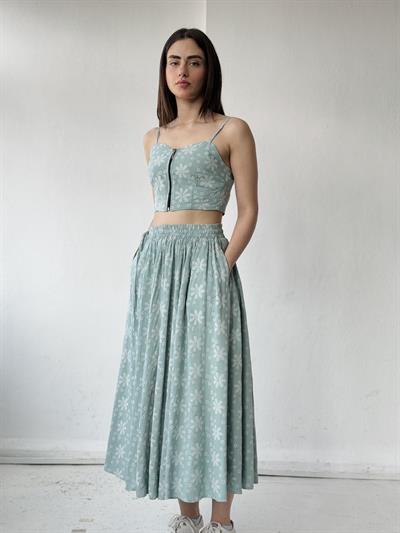 Retrobird Circle Kloş Maxi Boy Çağla Etek