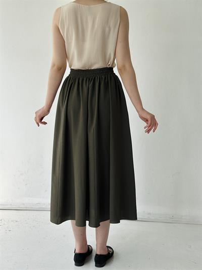 Retrobird Circle Kloş Midi Boy Haki Etek