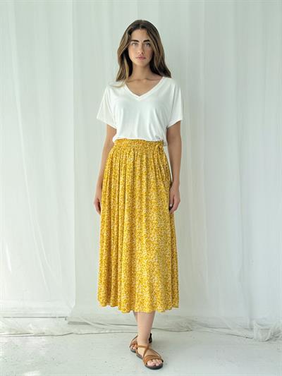 Retrobird Circle Kloş Sarı Midi Boy Etek