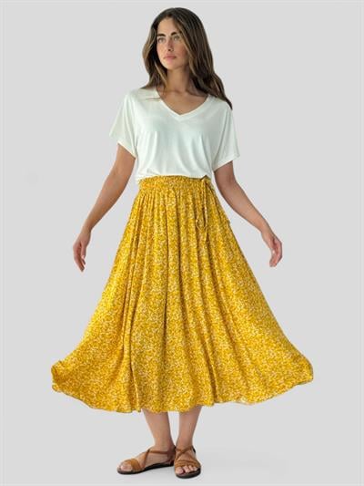 Retrobird Circle Kloş Sarı Midi Boy Etek