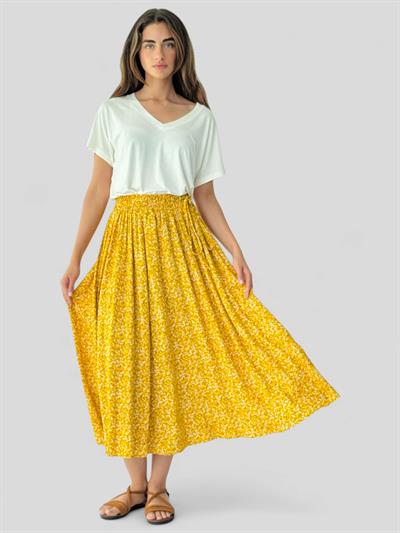 Retrobird Circle Kloş Sarı Midi Boy Etek