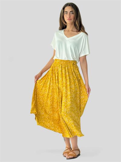 Retrobird Circle Kloş Sarı Midi Boy Etek