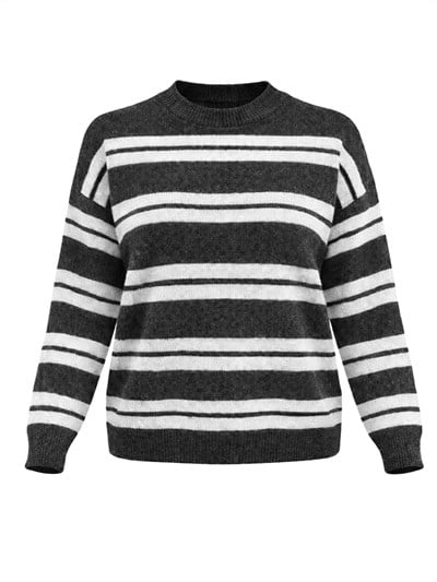 Retrobird Striped Smoke Gray Knit Sweater