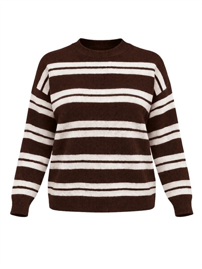 Retrobird Striped Brown Knit Sweater