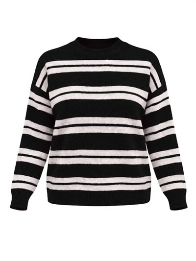 Retrobird Striped Black Knit Sweater
