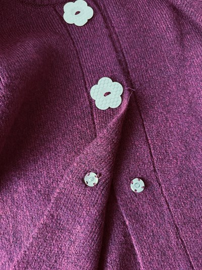 Retrobird Daisy Bloom Burgundy Floral Buttoned Cardigan