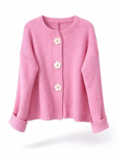 Retrobird Daisy Bloom Pink Floral Buttoned Cardigan