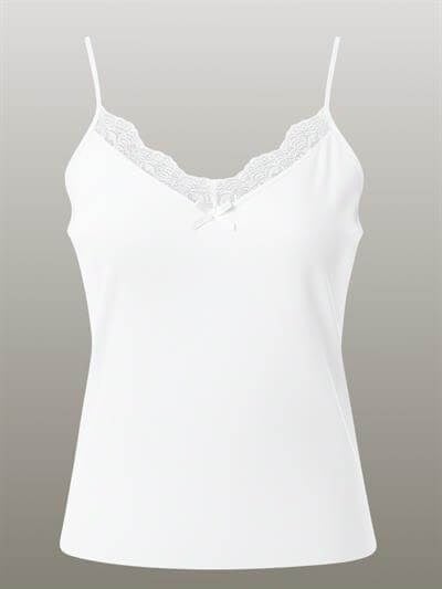 Retrobird White Tank Top with Lace Details