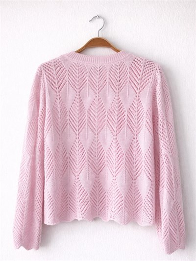 Retrobird Perforated Spring Pink Cardigan