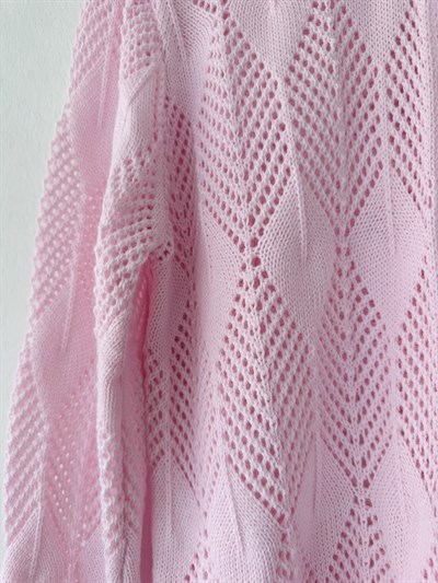 Retrobird Perforated Spring Pink Cardigan