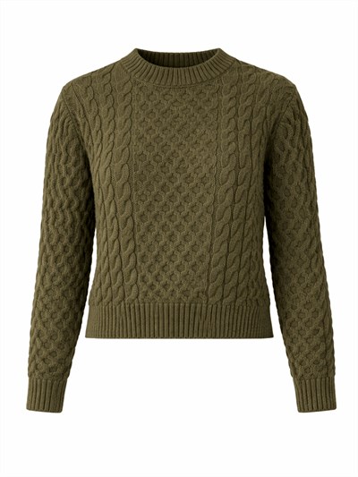 Retrobird Patterned Khaki Knitwear Sweater