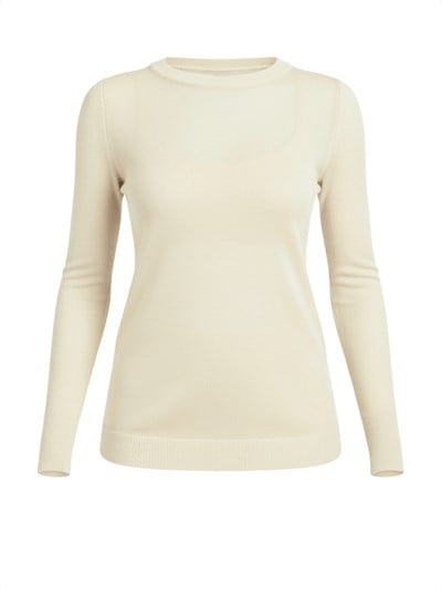 Retrobird Ecru Transparent Fit Knit Sweater