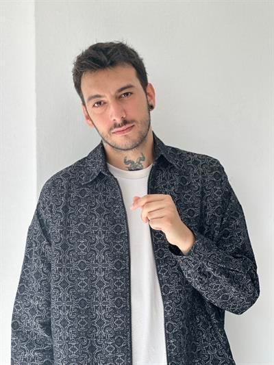 Retrobird Mens Oversize Zippered Anthracite Cardigan Jacket