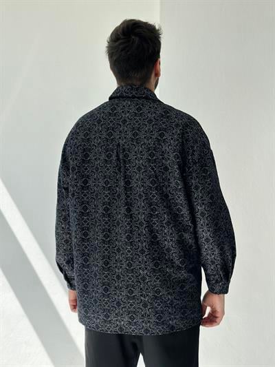 Retrobird Mens Oversize Zippered Anthracite Cardigan Jacket