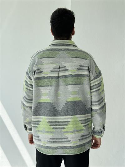 Retrobird Mens Oversize Zippered Standard Gray Cardigan Jacket