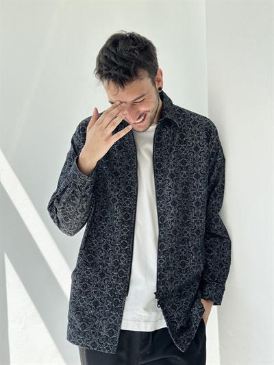 Retrobird Mens Oversize Zippered Anthracite Cardigan Jacket