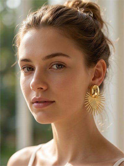 Retrobird Estelle Vintage Style Gold Renkli Tasarım Küpe