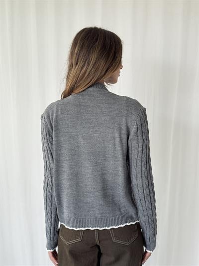 Retrobird Gold Düğmeli Gri Hırka