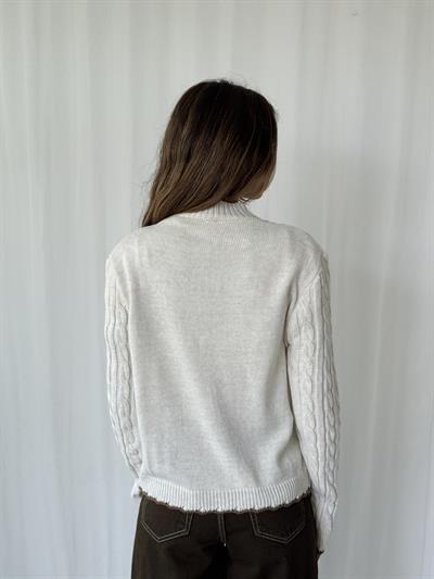 Retrobird Gold Düğmeli Krem Hırka