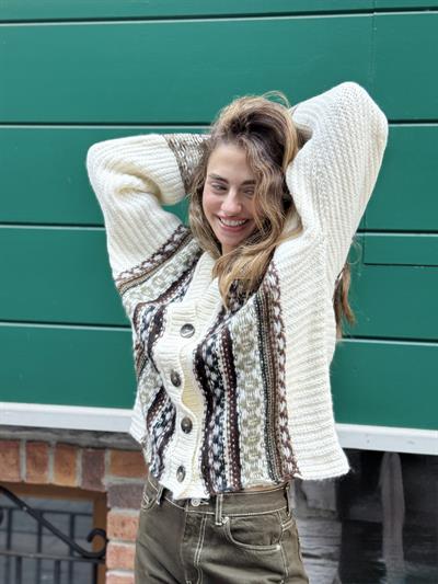 Retrobird Grandpa Heritage Krem Hırka