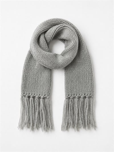 Retrobird Gray Large Soft Knitted Scarf