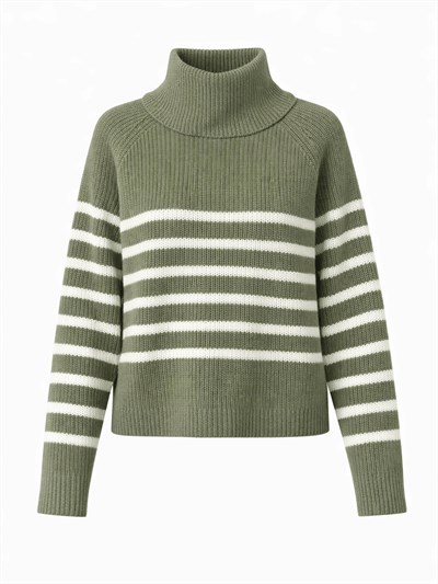 Retrobird Khaki Wide Double Collar Knitwear Sweater
