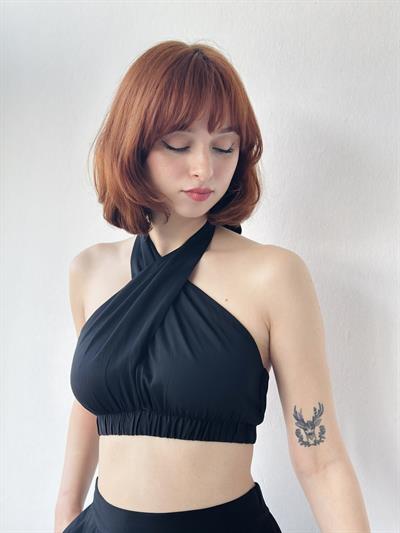 Retrobird Happy Hour Siyah Çapraz Bağlama Büstiyer