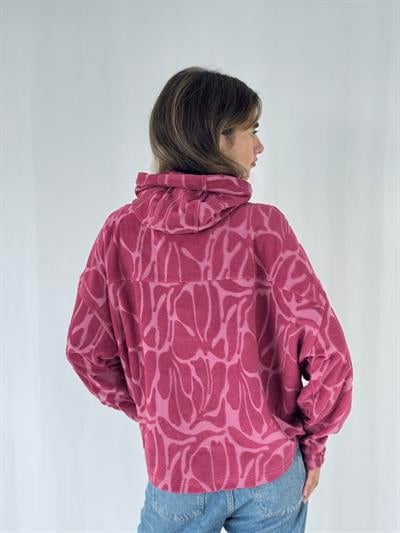 Retrobird Towel Embossed Oversize Cherry Hooded Sweatshirt