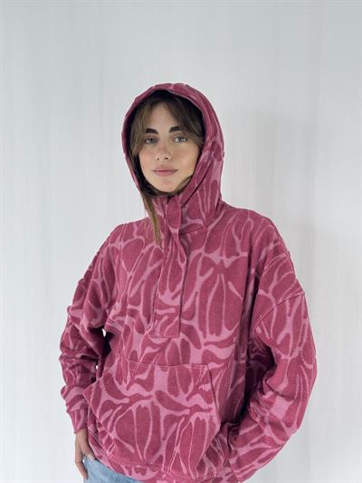Retrobird Towel Embossed Oversize Cherry Hooded Sweatshirt