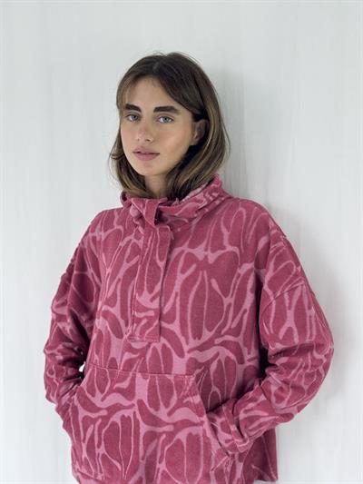 Retrobird Towel Embossed Oversize Cherry Hooded Sweatshirt