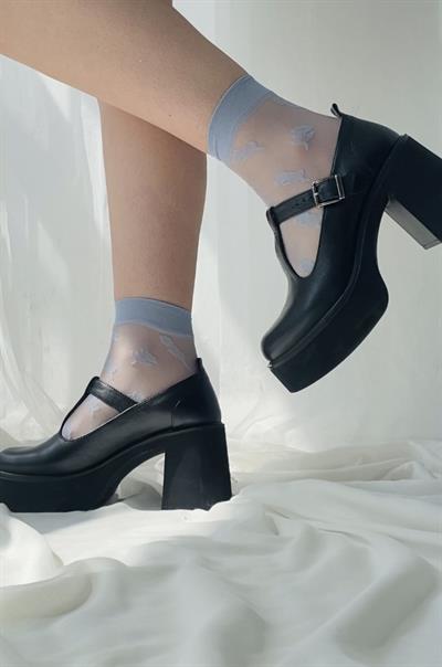 Retrobird Thin Denier Style Indigo Colored Thin Ankle Socks