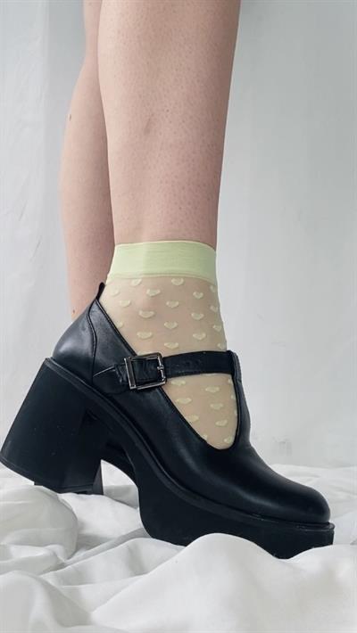 Retrobird Thin Denier Style Light Green Color Thin Ankle Socks