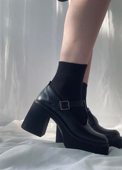 Retrobird Thin Denier Style Black Color Thin Ankle Socks